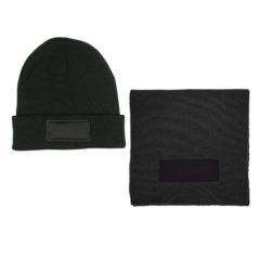 Acrylic Knit Scarf and Beanie with Patch Set - https___wwwprimelinecom_media_catalog_product_cache_7_image_4dbbd600fdf53ba7a939c094cfbc0c0c_A_P_AP904_Black_ab-prime_item