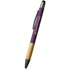 Aidan Bamboo Stylus Pen - 11124_PUR_Silkscreen
