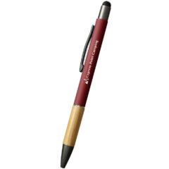 Aidan Bamboo Stylus Pen - 11124_RED_Silkscreen
