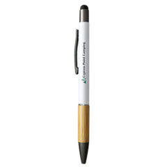 Aidan Bamboo Stylus Pen - 11124_WHT_Silkscreen
