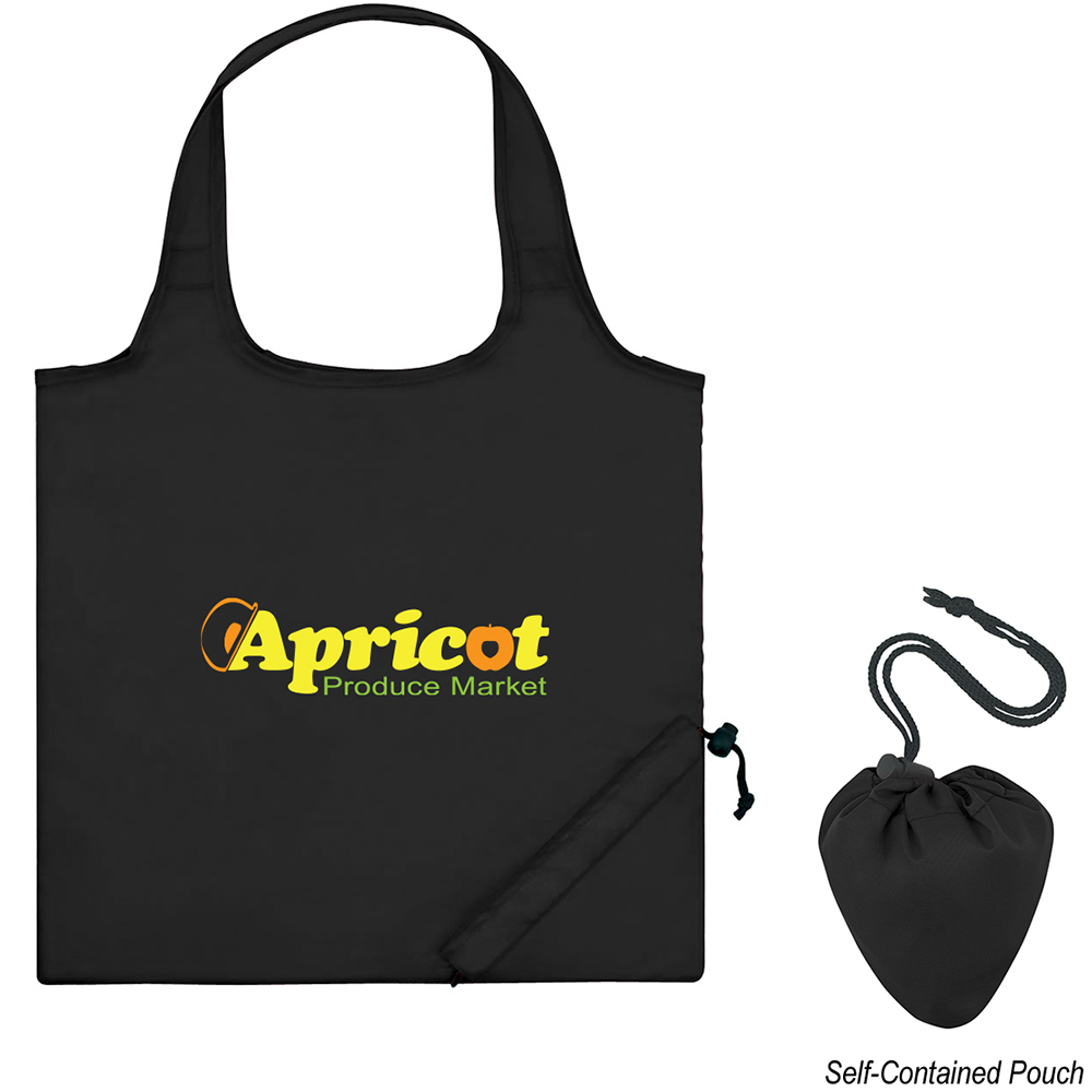 Foldaway Tote Bag with Antimicrobial Additive - 30011_BLK_Colorbrite