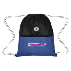 COB Light-Up Heathered Drawstring Backpack - 3891_BLKBLU_Colorbrite