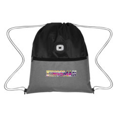COB Light-Up Heathered Drawstring Backpack - 3891_BLKGRA_Colorbrite