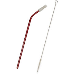 Bent Stainless Steel Straw - 5274_RED_Laser