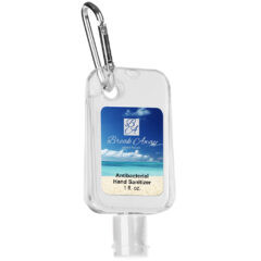 Hand Sanitizer with Carabiner – 1 oz - 90033_WHT_Label