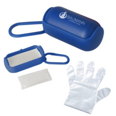 Disposable Gloves in Carrying Case - 90046_CLRBLU_Silkscreen