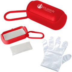 Disposable Gloves in Carrying Case - 90046_CLRRED_Silkscreen