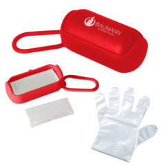Disposable Gloves in Carrying Case - 90046_CLRRED_Silkscreen
