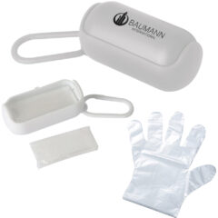 Disposable Gloves in Carrying Case - 90046_CLRWHT_Silkscreen