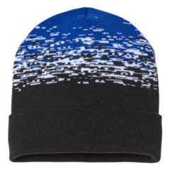 Cap America Static Pattern Knit Cuffed Beanie – Made in the USA - 99068_f_fm