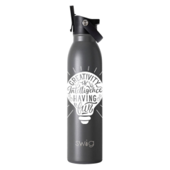 Swig Matte Water Bottle With Flip and Sip Lid – 20 oz - swiggrey