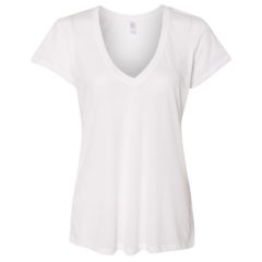 Alternative Women’s Slinky Jersey V-Neck T-Shirt - white