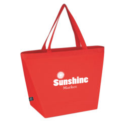 Eco-Friendly Non-Woven Budget Tote Bag with 100% rPET Material - 30000_RED_Silkscreen
