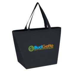 Non-Woven Shopper Tote Bag with Antimicrobial Additive - 30017_BLK_Colorbrite