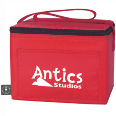 Eco-Friendly Non-Woven Cooler Bag with 100% RPET Material – 6 cans - 35000_RED_Silkscreen