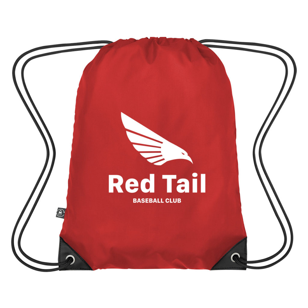 Eco-Friendly Small Sports Pack with 100% RPET Material - 3896_RED_Silkscreen