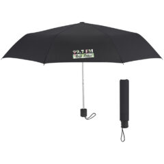 Eco-Friendly Telescopic Umbrella with 100% rPET Canopy - 4100_BLK_Colorbrite