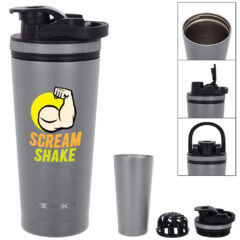 Ice Shaker Stainless Steel Bottle – 26 oz - 5568_GRA_Colorbritedrinkware