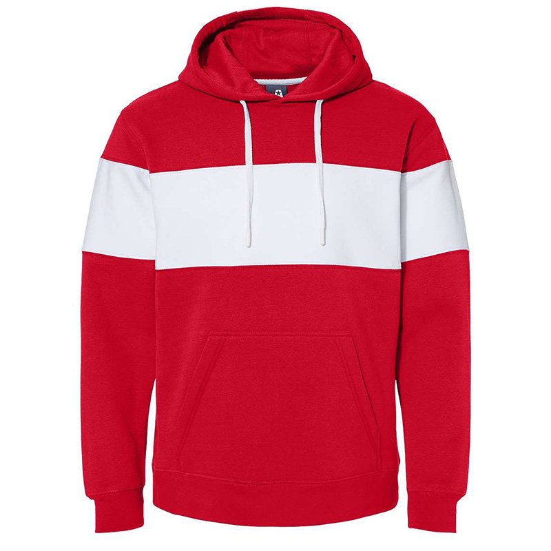 J. America Varsity Fleece Colorblocked Hooded Sweatshirt - Show Your Logo