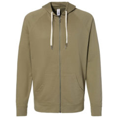 Independent Trading Co. Icon Unisex Lightweight Loopback Terry Full-Zip Hooded Sweatshirt - 89748_f_fl