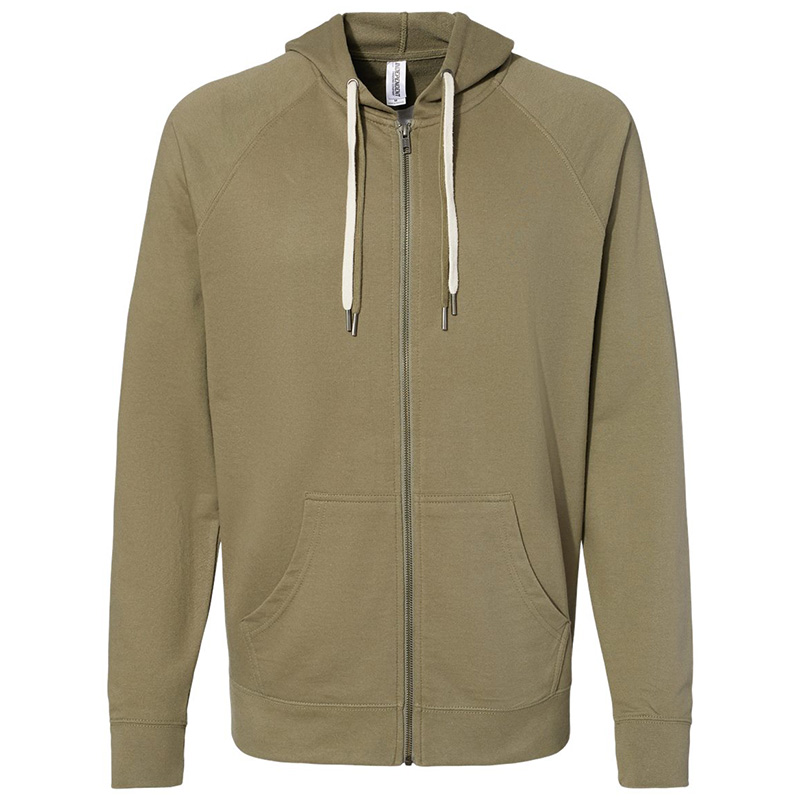 Independent Trading Co. Icon Unisex Lightweight Loopback Terry Full-Zip ...