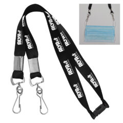 Youth Double Hook Lanyard - 90056_BLK_Silkscreen