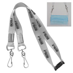 Youth Double Hook Lanyard - 90056_WHT_Silkscreen 1