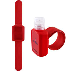 Hand Sanitizer with Slap Wristband - 95101_RED_Clearlabel