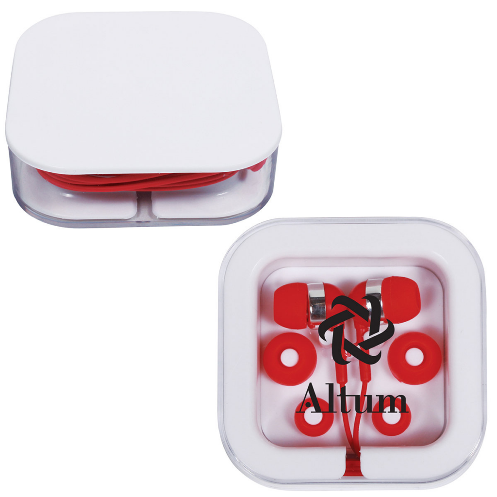 Earbuds in Square Case - Earbuds in Square Case 8211 Red