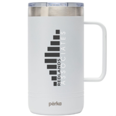 Perka® Wayfarer Double Wall Stainless Steel Mug – 24 oz - PerkaWayfarerDoubleWallStainlessSteelMug24White