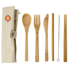 Green Bay Bamboo Utensils with Carry Pouch - bambooutensils