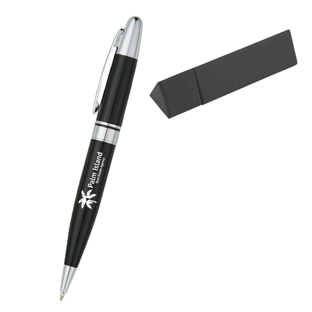 Elite Executive Pen in Case - 931_BLKSIL_Padprint