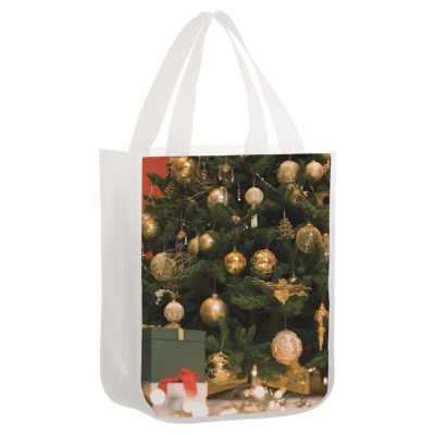 OPP Laminated Non-Woven Sublimated Rounded Bottom Tote Bag 8211 White