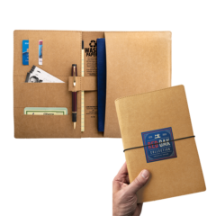 STORM – Washable Kraft Paper Padfolio with Strap Closure – 6″ x 9″ - Storm 8211 Washable Kraft Paper Padfolio with Strap Closure 8211 full color