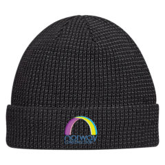 Go & Glow Reflective Beanie with Cuff - 1108_BLKSIL_Embroidery