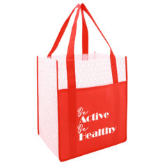 Boutique Non-Woven Shopper Tote Bag - 30020_REDWHT_Silkscreen
