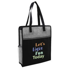 Color Basics Heathered Non-Woven Tote Bag - 30021_BLK_Colorbrite