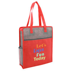 Color Basics Heathered Non-Woven Tote Bag - 30021_RED_Colorbrite