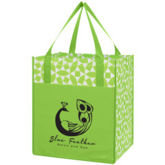 Geometric Non-Woven Shopping Tote Bag - 3398_LIM_Silkscreen