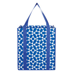 Geometric Non-Woven Shopping Tote Bag - 3398_ROY_Back