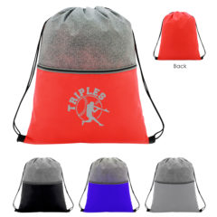 Color Basics Heathered Non-Woven Drawstring Bag - 35002_group