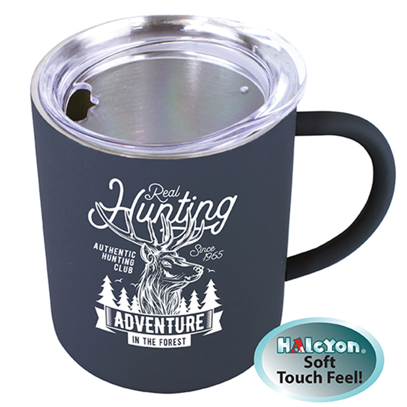 Halcyon® Coffee Mug with Acrylic Lid – 14 oz - 76615_gray