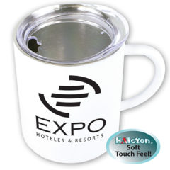 Halcyon® Coffee Mug with Acrylic Lid – 14 oz - 76615_white
