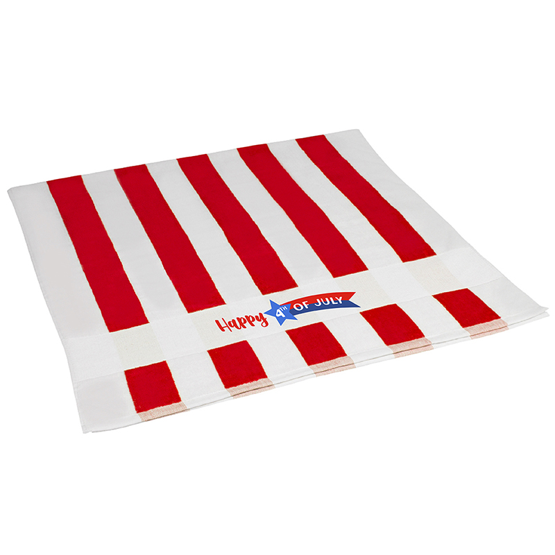 July 4th Seaside Beach Towel - 8021_WHTRED