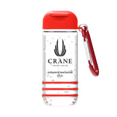 Color Burst Hand Sanitizer with Carabiner – 1 oz. - 90040_CLRRED_Padprint