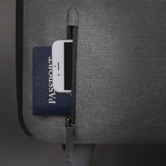 Solo NY® Re:start Underseater Carry-On Luggage - SoloNYRestartUnderseaterCarryOnLuggageexteriorzipperedpocketinuse
