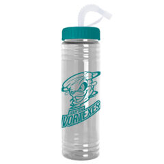 Slim Fit Water Bottle with Straw Lid – 24 oz - 1