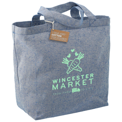 Recycled 5 oz Cotton Twill Grocery Tote 8211 blue
