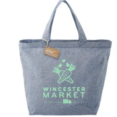 Recycled 5 oz Cotton Twill Grocery Tote - blue