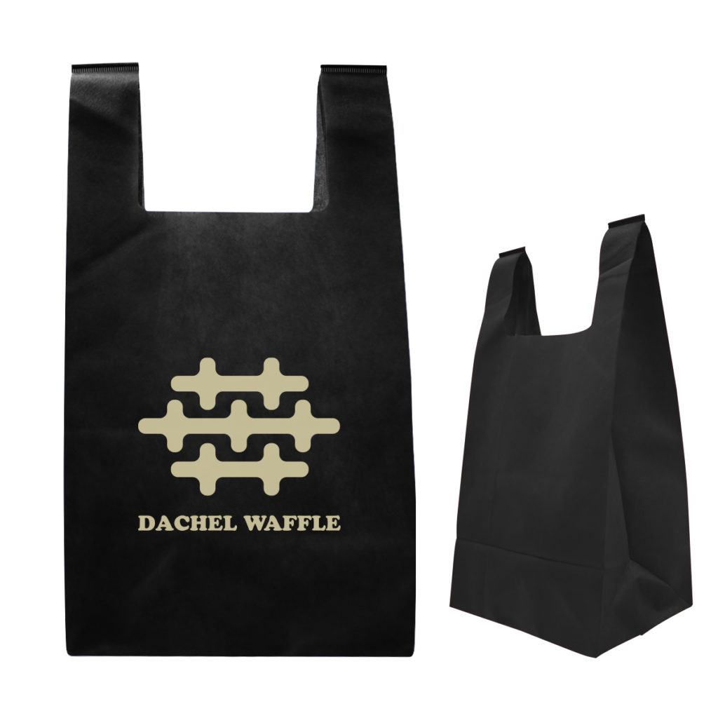 Reusable T-Shirt Style Non-Woven Tote Bag - 30038_BLK_Silkscreen